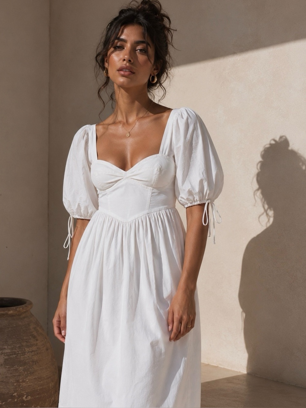 FOR LOVE & LEMONS White
Corset Jocelyn Midi Peasant Dress
Size X- Small $278